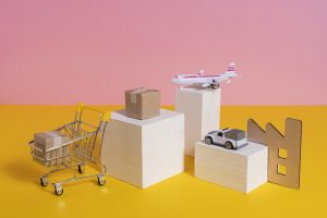 A toy importer using a laptop to review safety and compliance guidelines